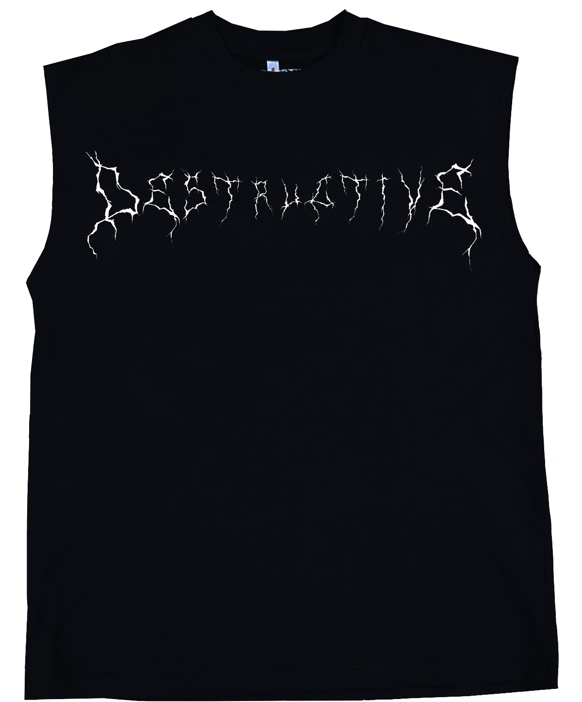 Destructive Oversized Tank Top Black