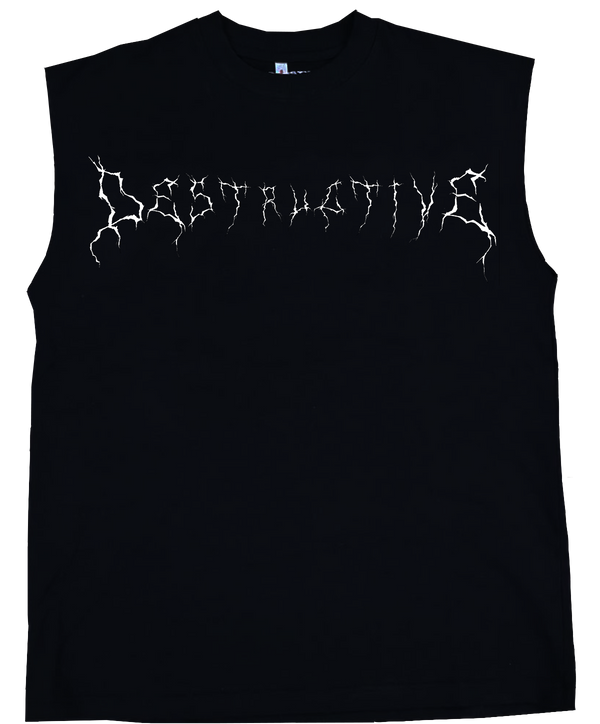 Destructive Oversized Tank Top Black