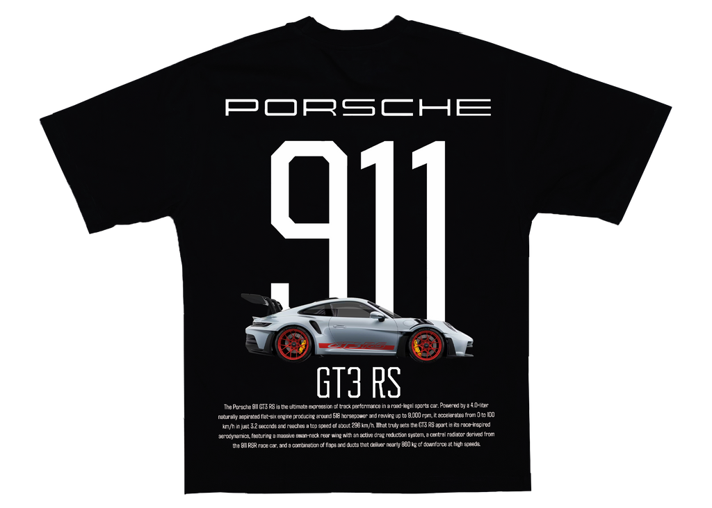 Porsche 911 GT3RS Oversized Tshirt Black