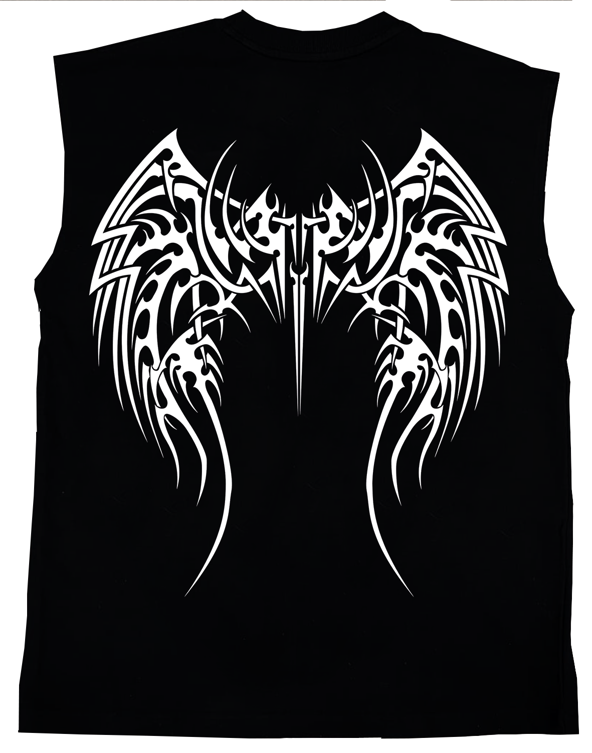 Destructive Oversized Tank Top Black